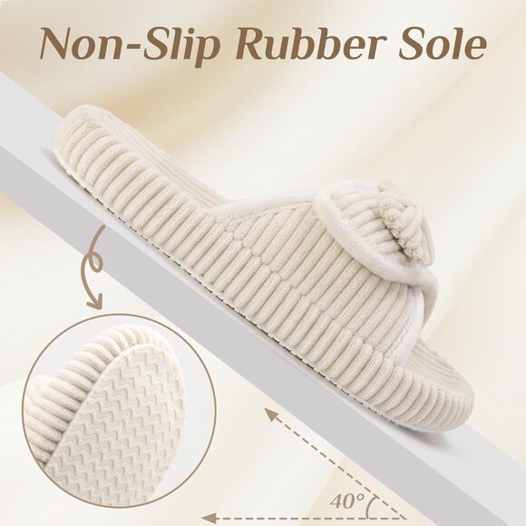 🆕Woman Beige Arch Support Open Toe Orthopedic Adjustable Home Indoor Slippers - Picture 8 of 10